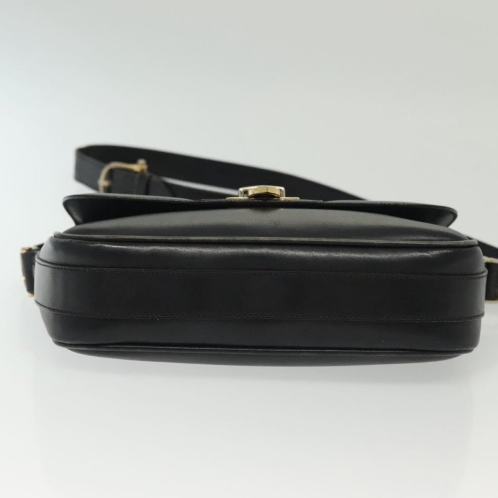 Authentic CELINE Shoulder Bag Leather Navy Gold - Picture 14 of 16